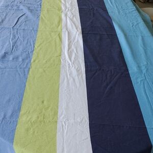 IKEA Tablecloth Blue Green and White Colorblock 116x56"